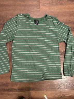 Finisterre Striped Long Sleeve t-shirt size 6 / small Green and pink stripes